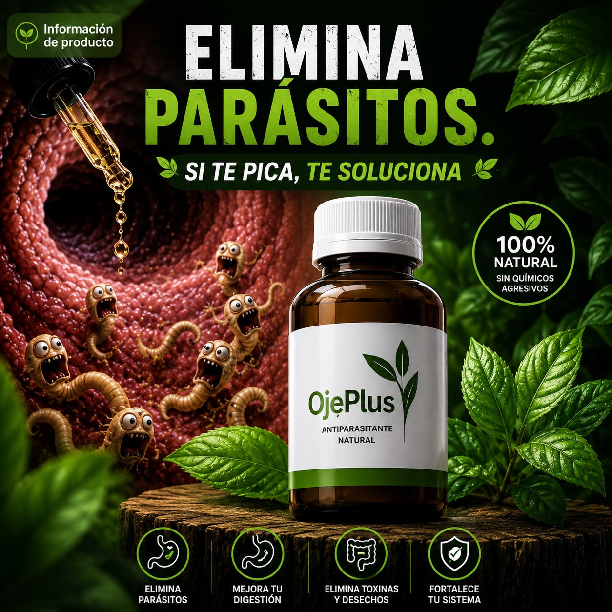 OJEPLUS -ELIMINA LOS PARASITOS EN 7 DIAS